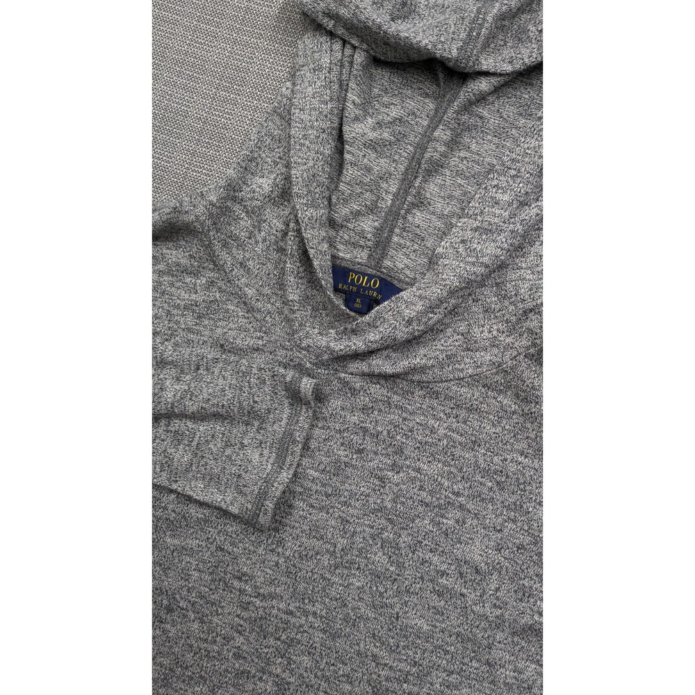 Polo Ralph Lauren Sweater Boys XL 16 Gray Cotton Hooded Knit Pullover Hoodie